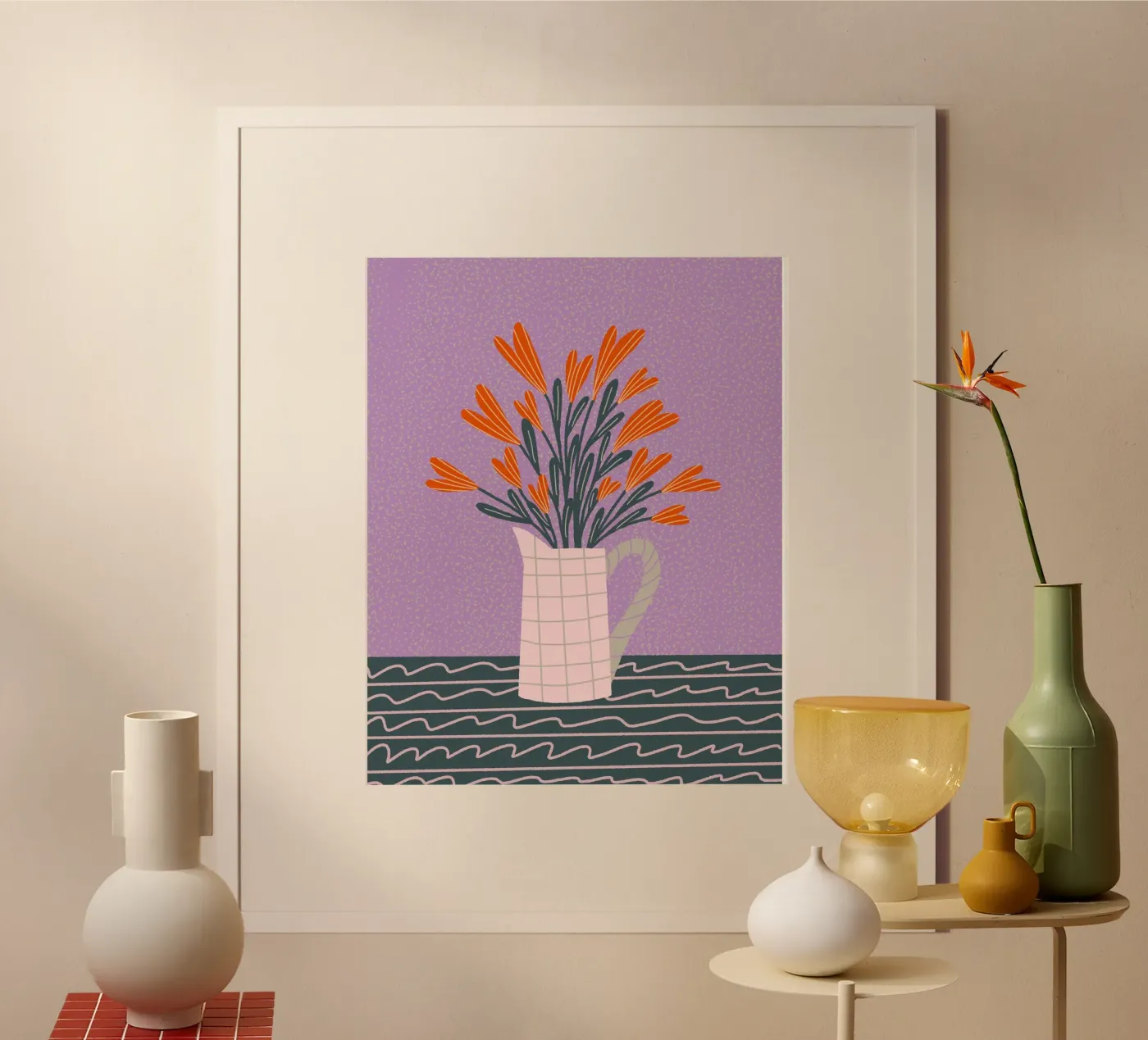 Floral Pitcher Poster von Wackapacka