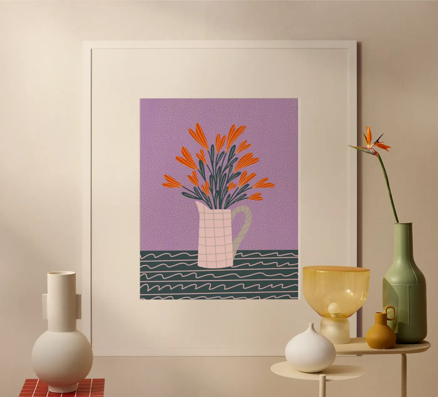 Floral Pitcher poster van Wackapacka
