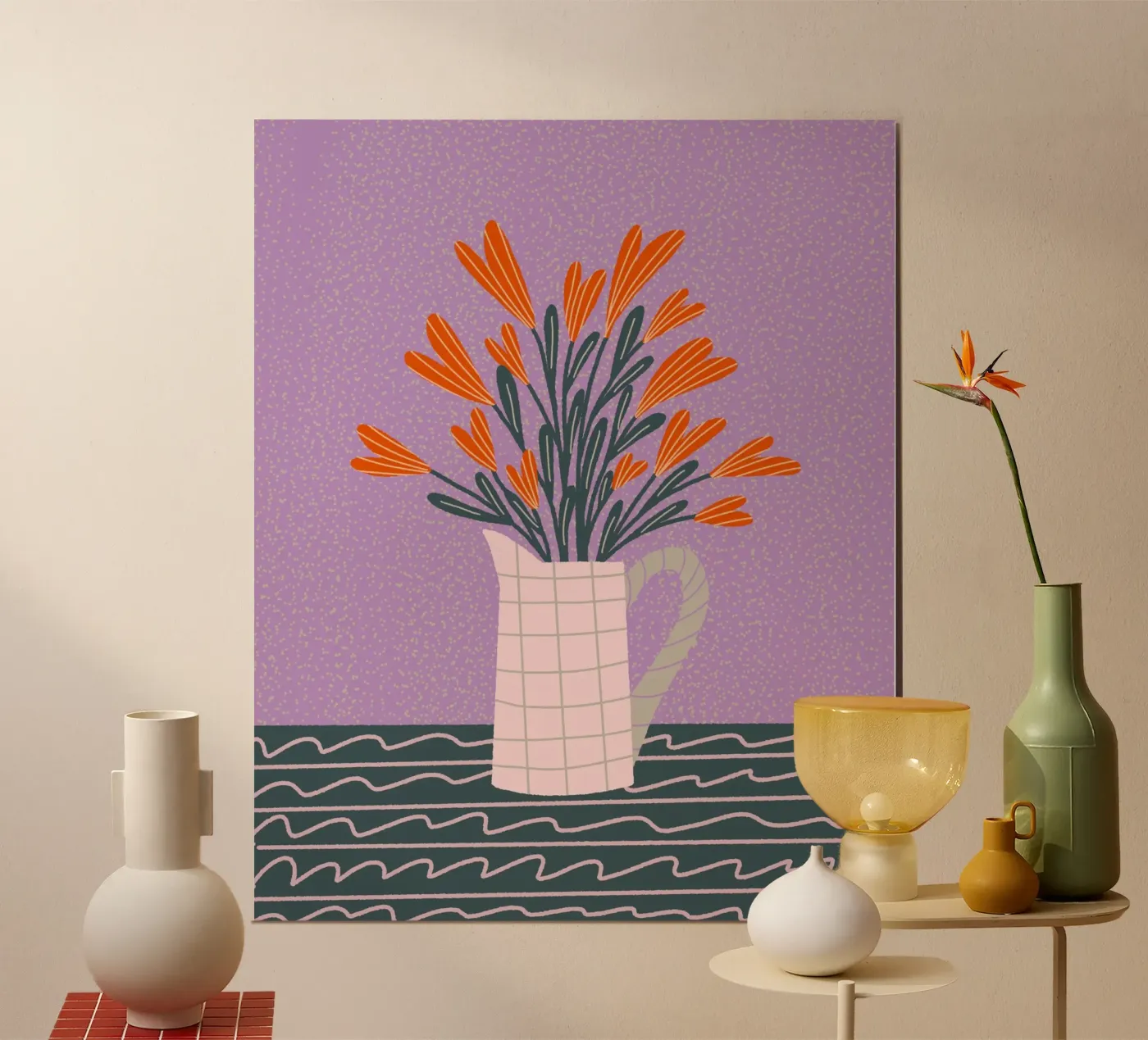 Floral Pitcher Poster von Wackapacka