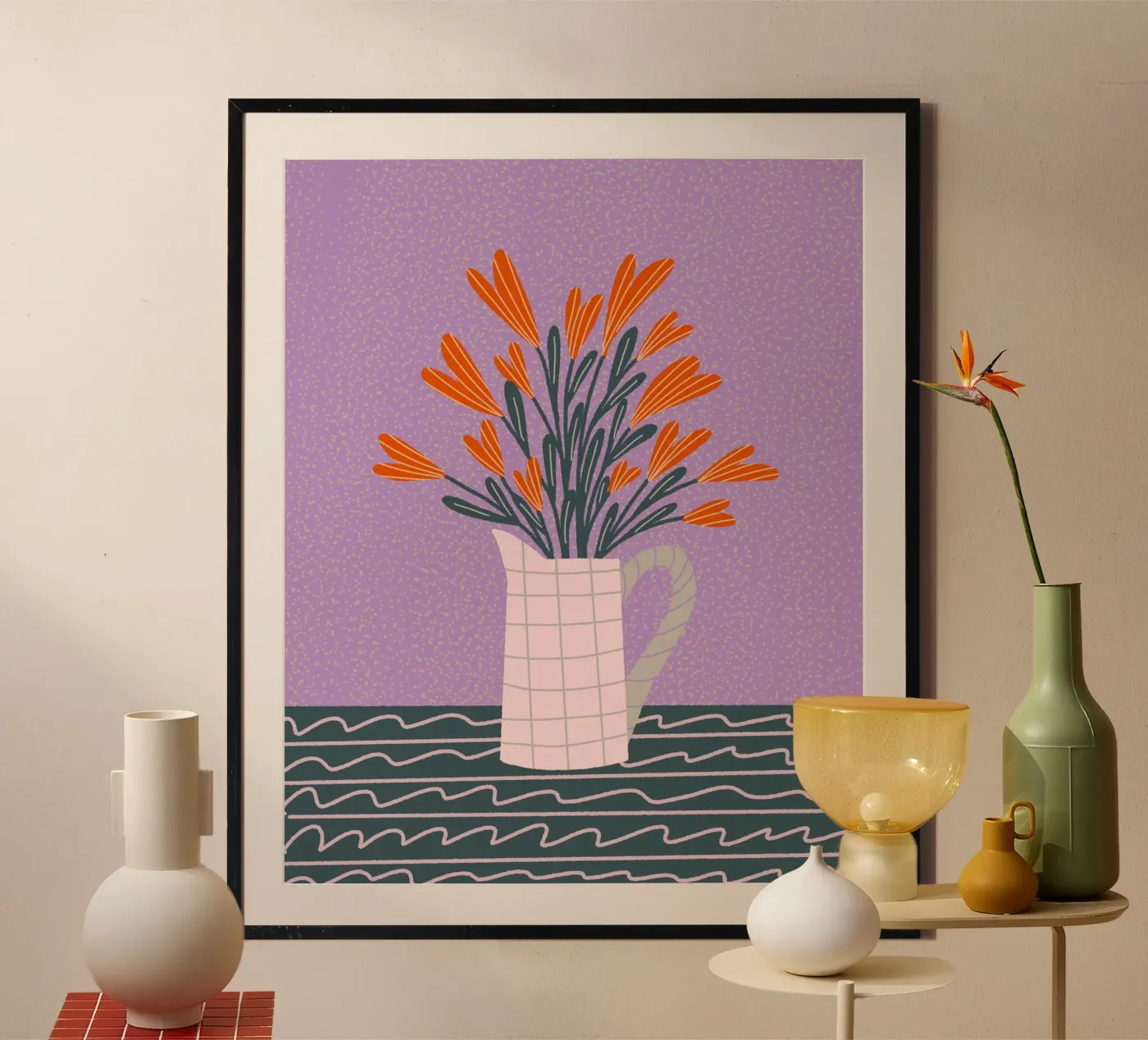 Floral Pitcher poster van Wackapacka