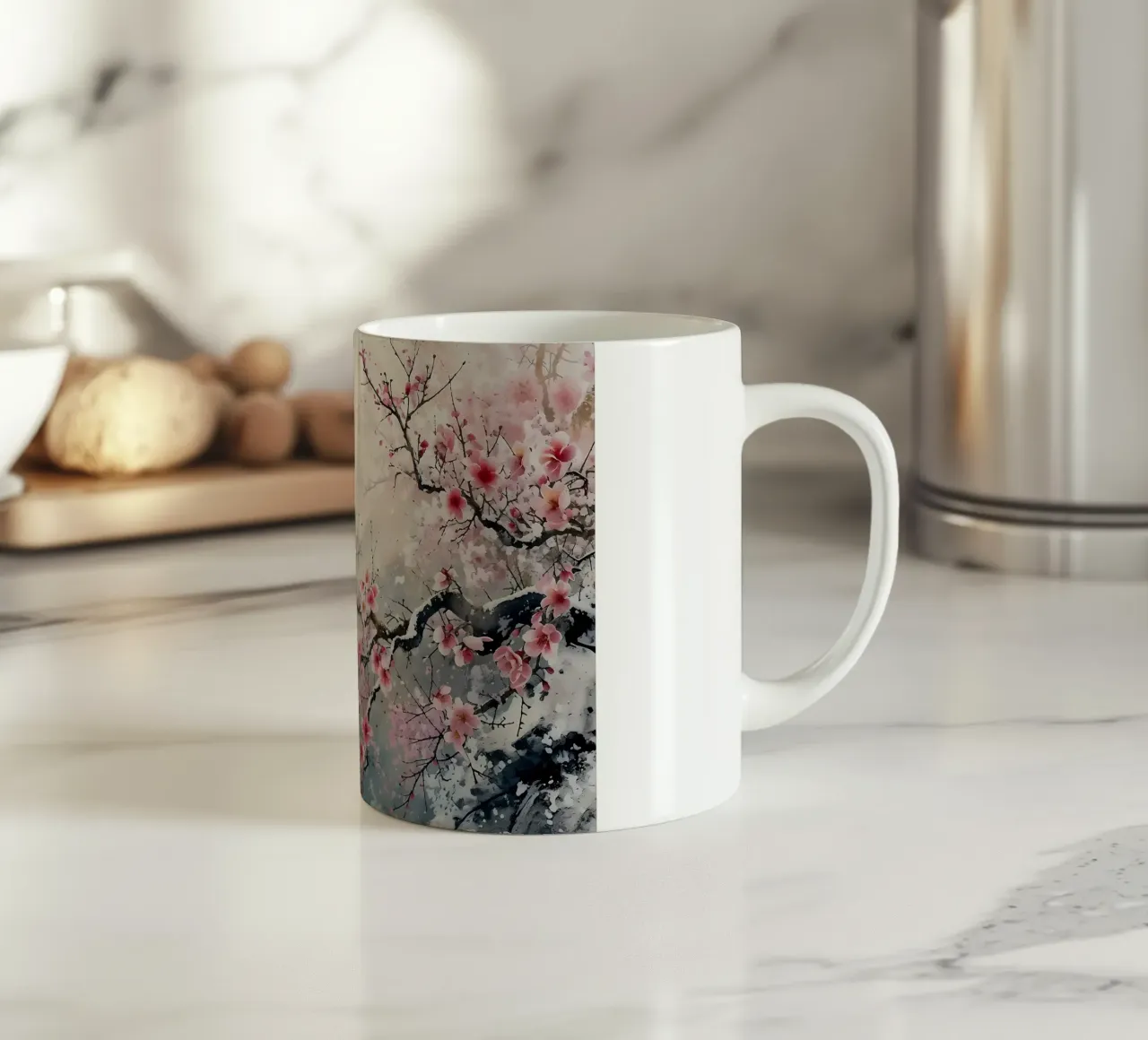 Giappone fiori di ciliegio tazza in ceramica da Rebecca Clark Wyrick