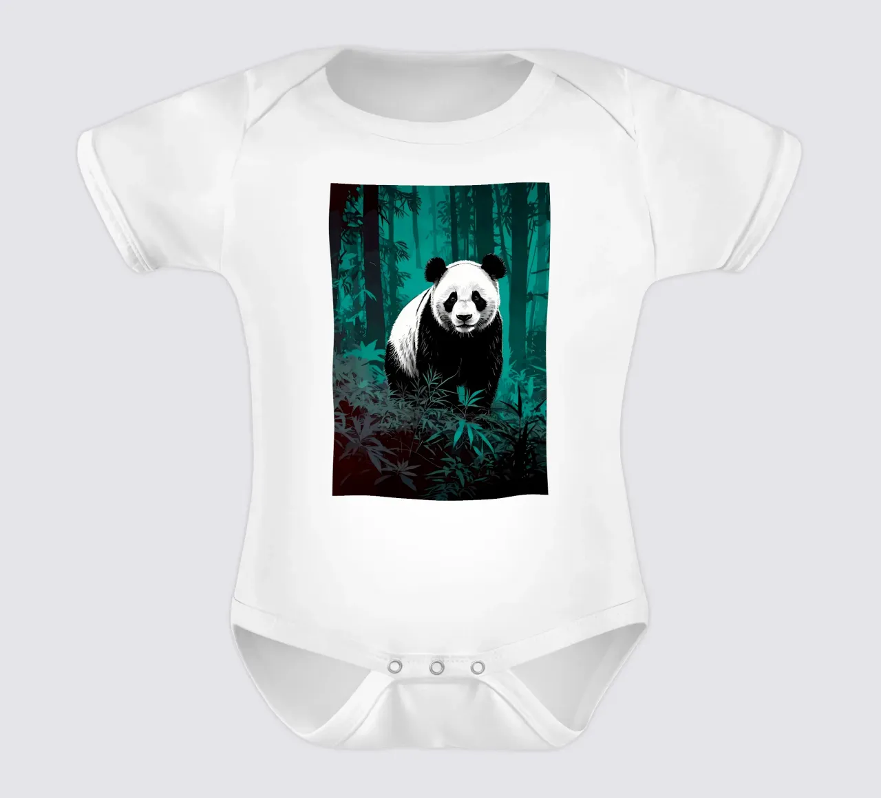 Foresta di panda body neonato maniche corte da James M Coyle