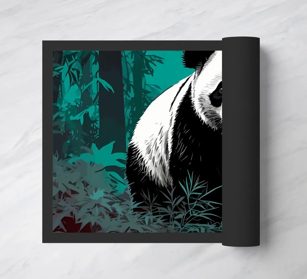 Panda Forest doormat by James M Coyle