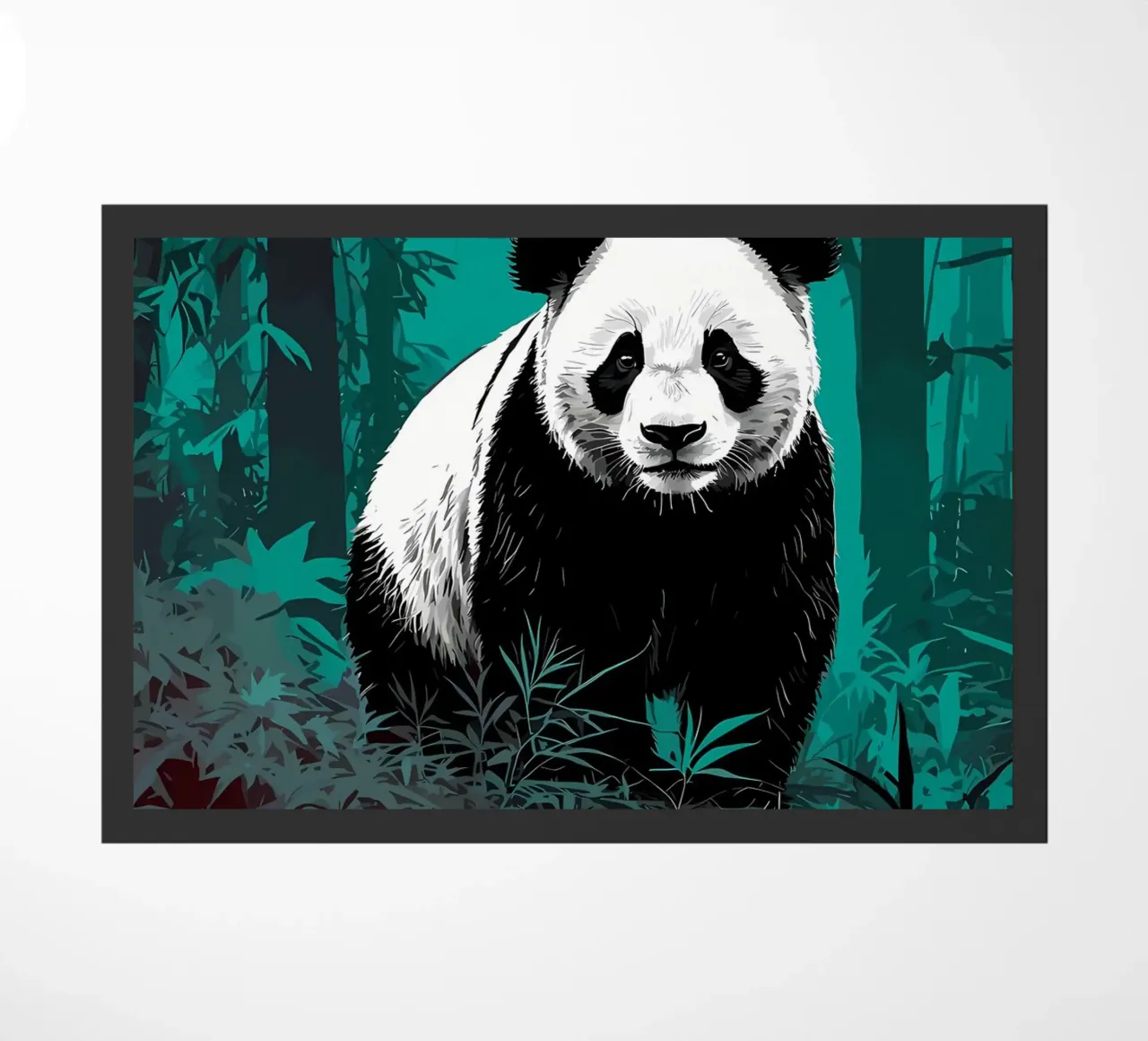 Panda Forest doormat by James M Coyle