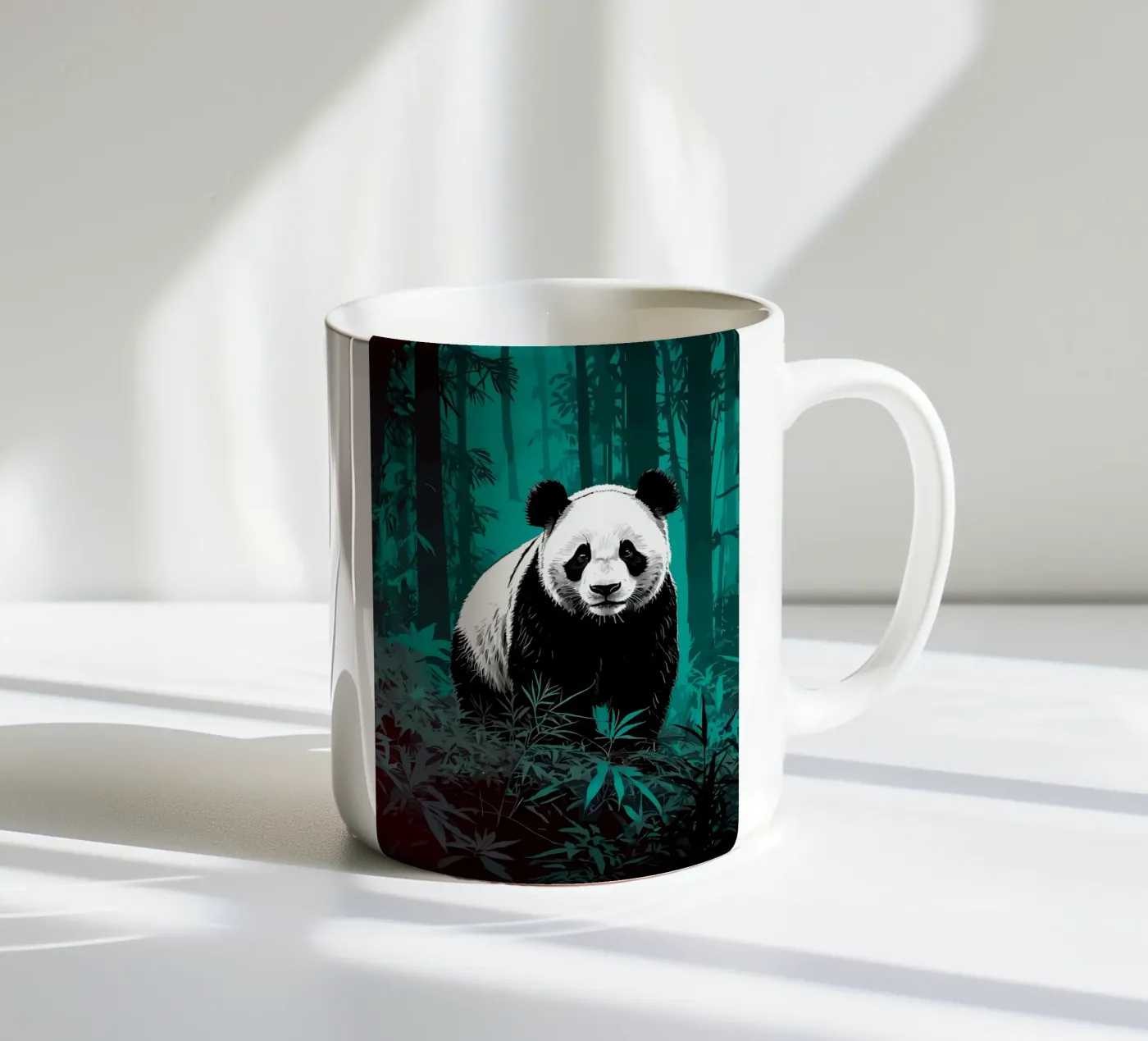 Panda Forest ceramic mug by James M Coyle