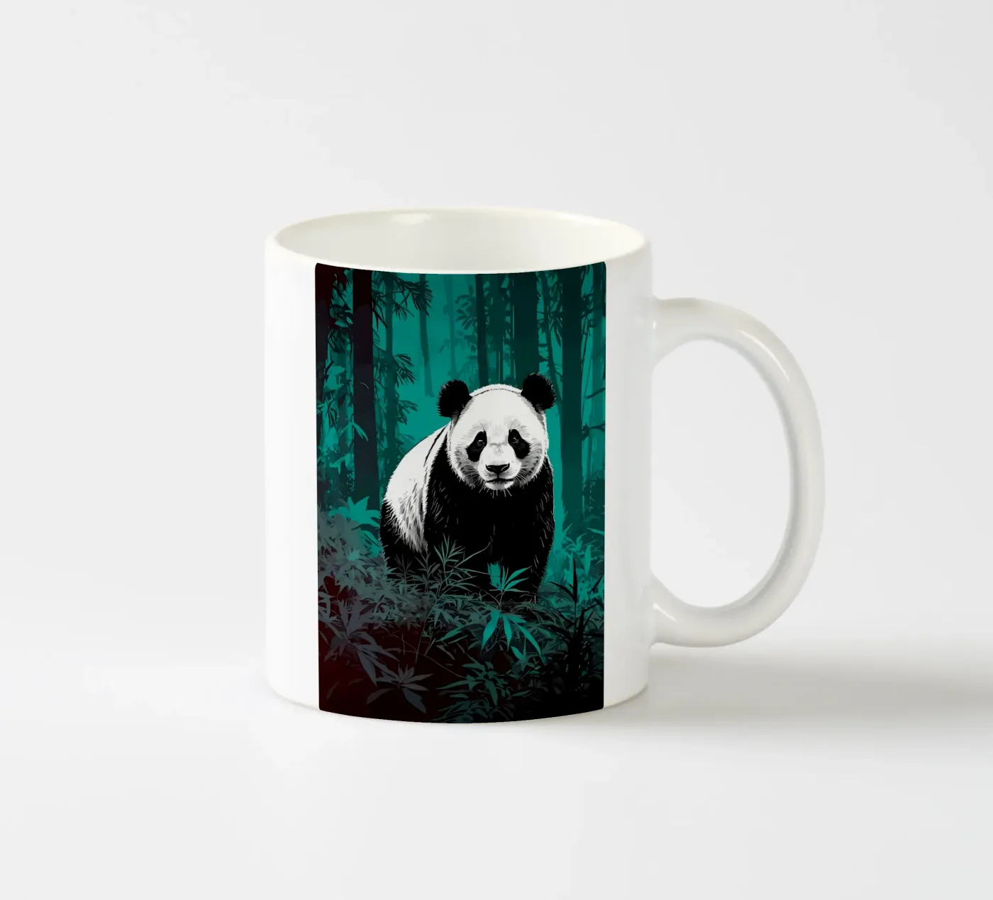 Panda Forest ceramic mug by James M Coyle