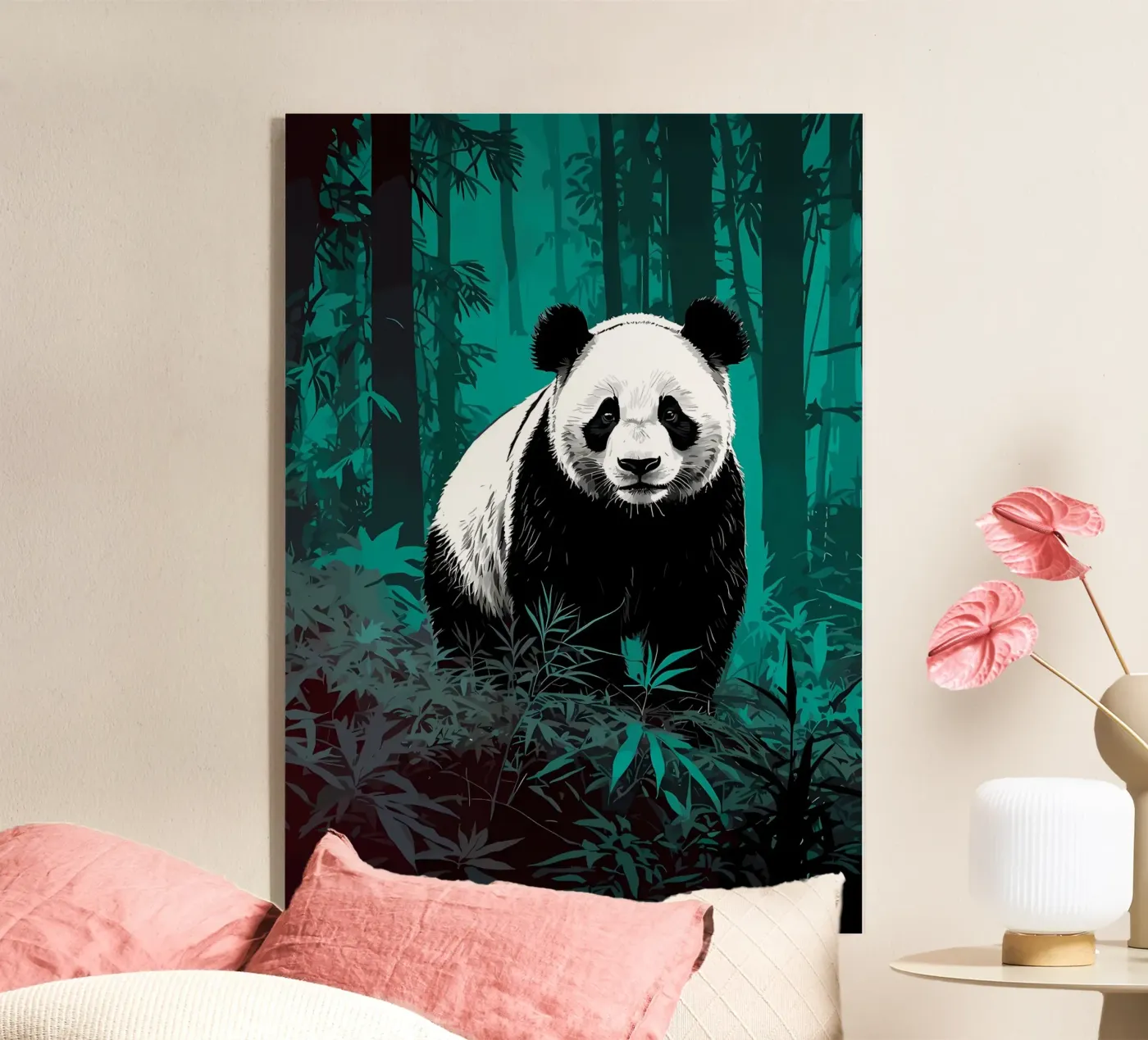 Panda Forest acryl van James M Coyle