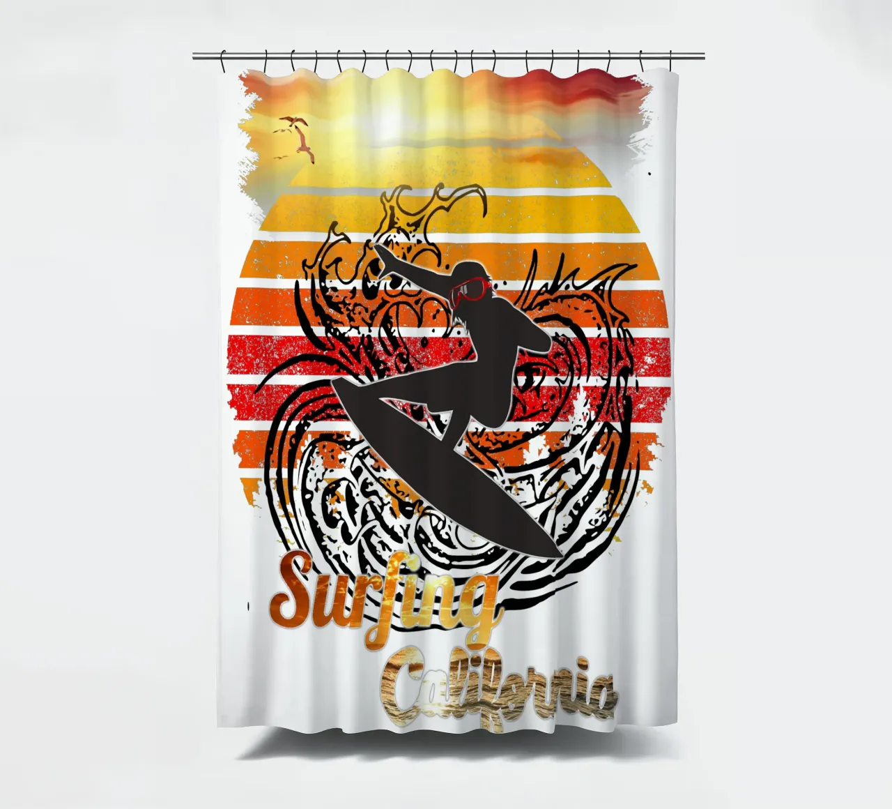 Surf Life Oval 2a - Summer Sun Vibes 7b shower curtain by surfer28
