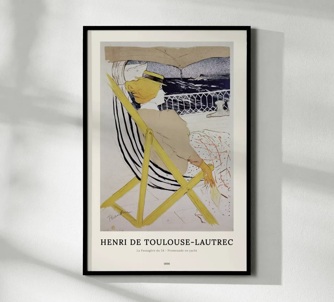 Henri de Toulouse-Lautrec - La Passagère du 54 poster con telaio in alluminio da ARTOTHEK