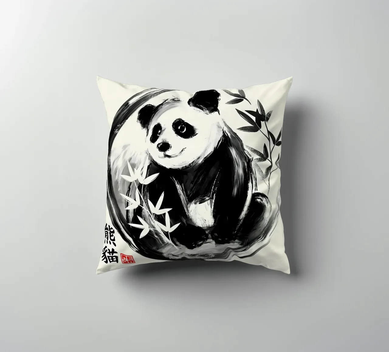 Panda sumie cuscino da James M Coyle