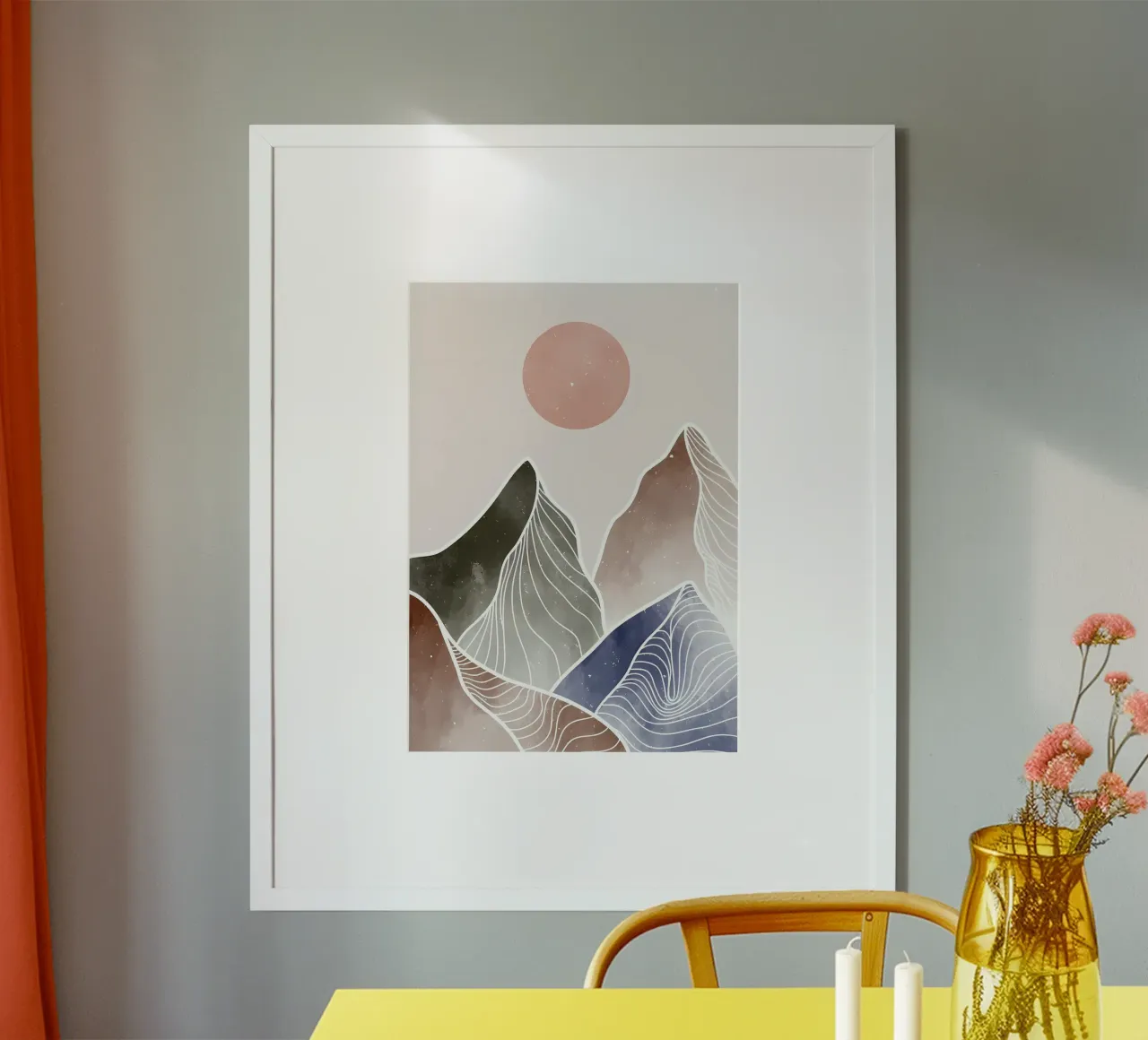Alberi Decor oro poster con telaio in legno da Albert S Jacob
