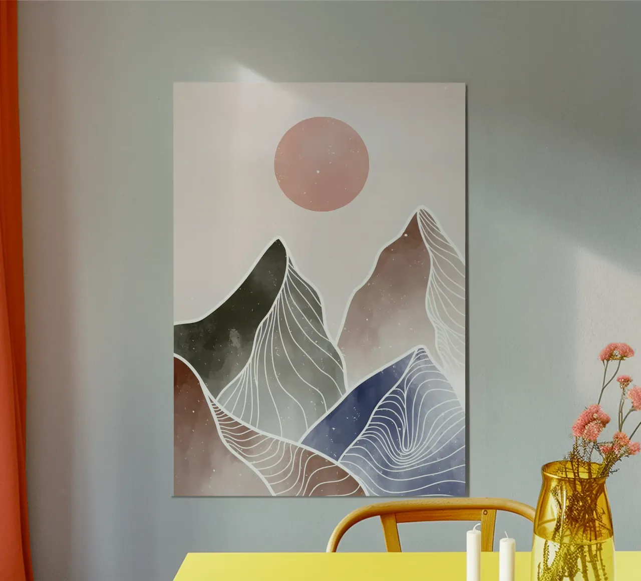 Alberi Decor oro poster con telaio in legno da Albert S Jacob