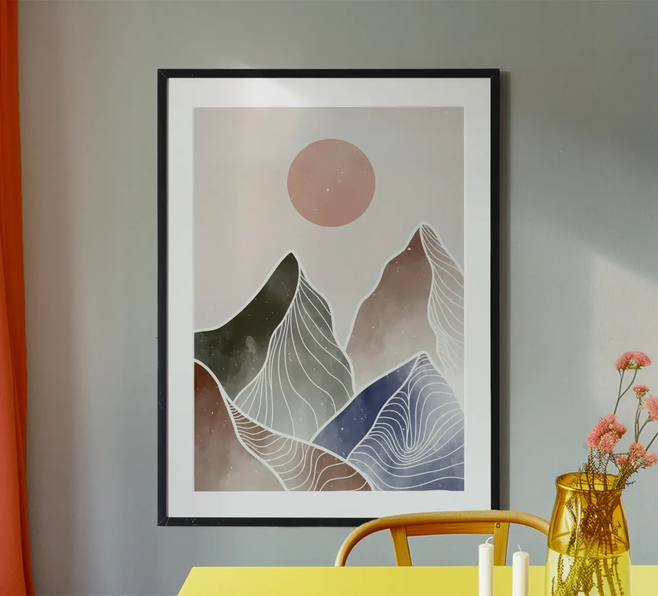 Alberi Decor oro poster con telaio in legno da Albert S Jacob