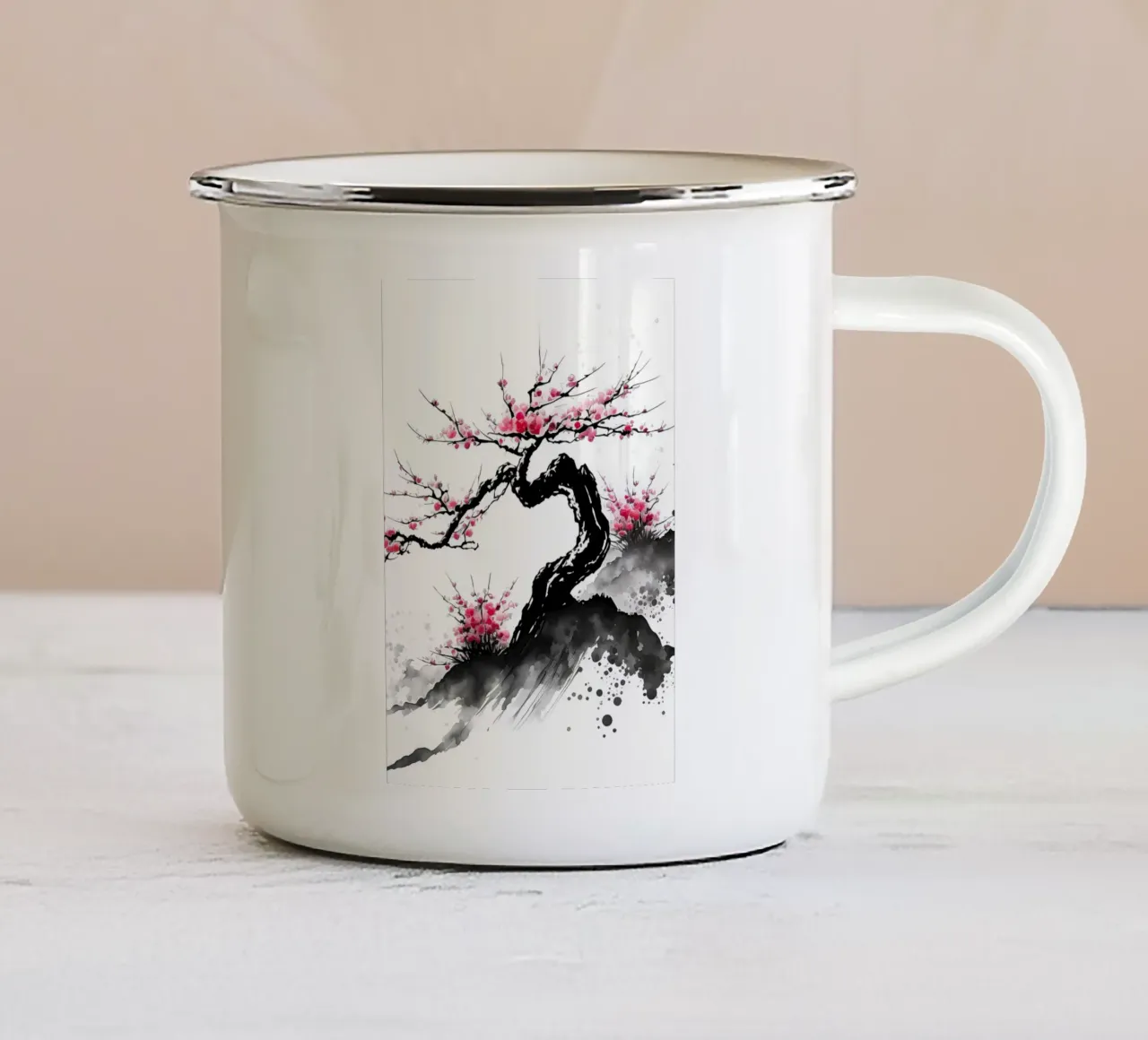 fiori di ciliegio giapponesi tazza in smalto da Rebecca Clark Wyrick