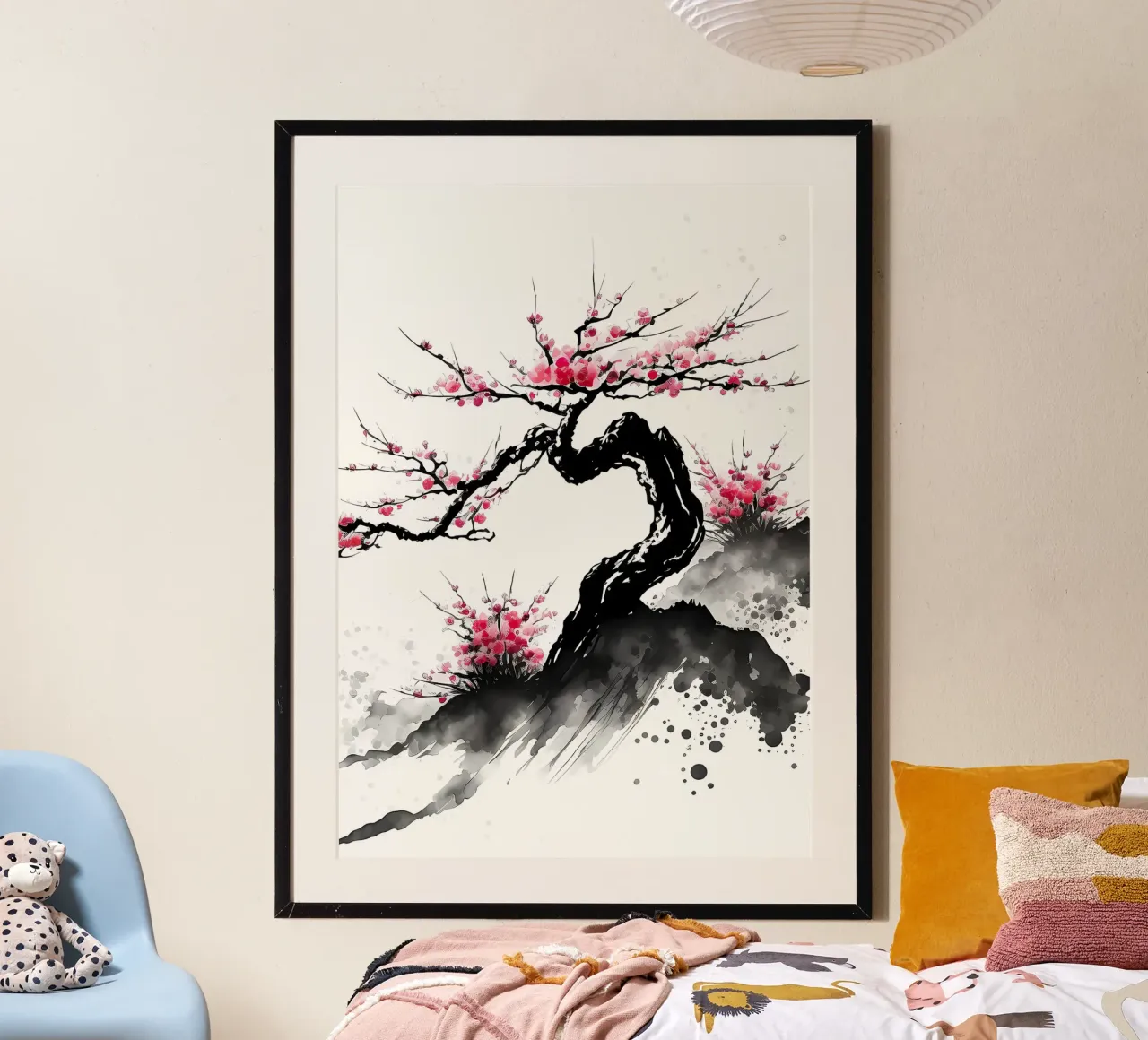 fiori di ciliegio giapponesi poster con telaio in alluminio da Rebecca Clark Wyrick