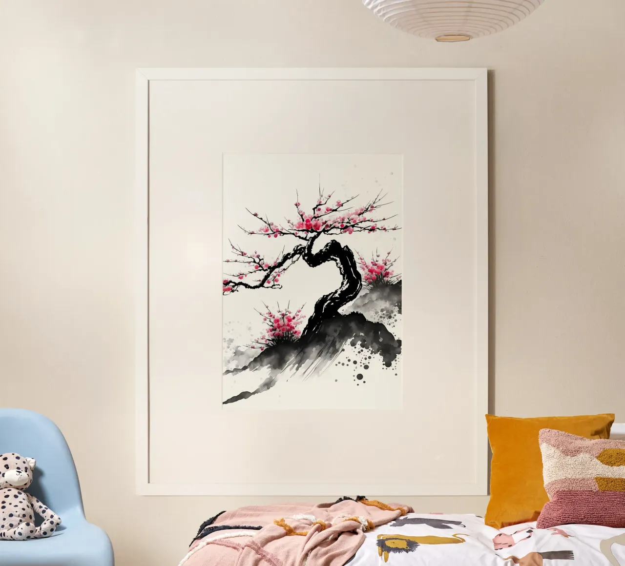 fiori di ciliegio giapponesi poster con telaio in alluminio da Rebecca Clark Wyrick