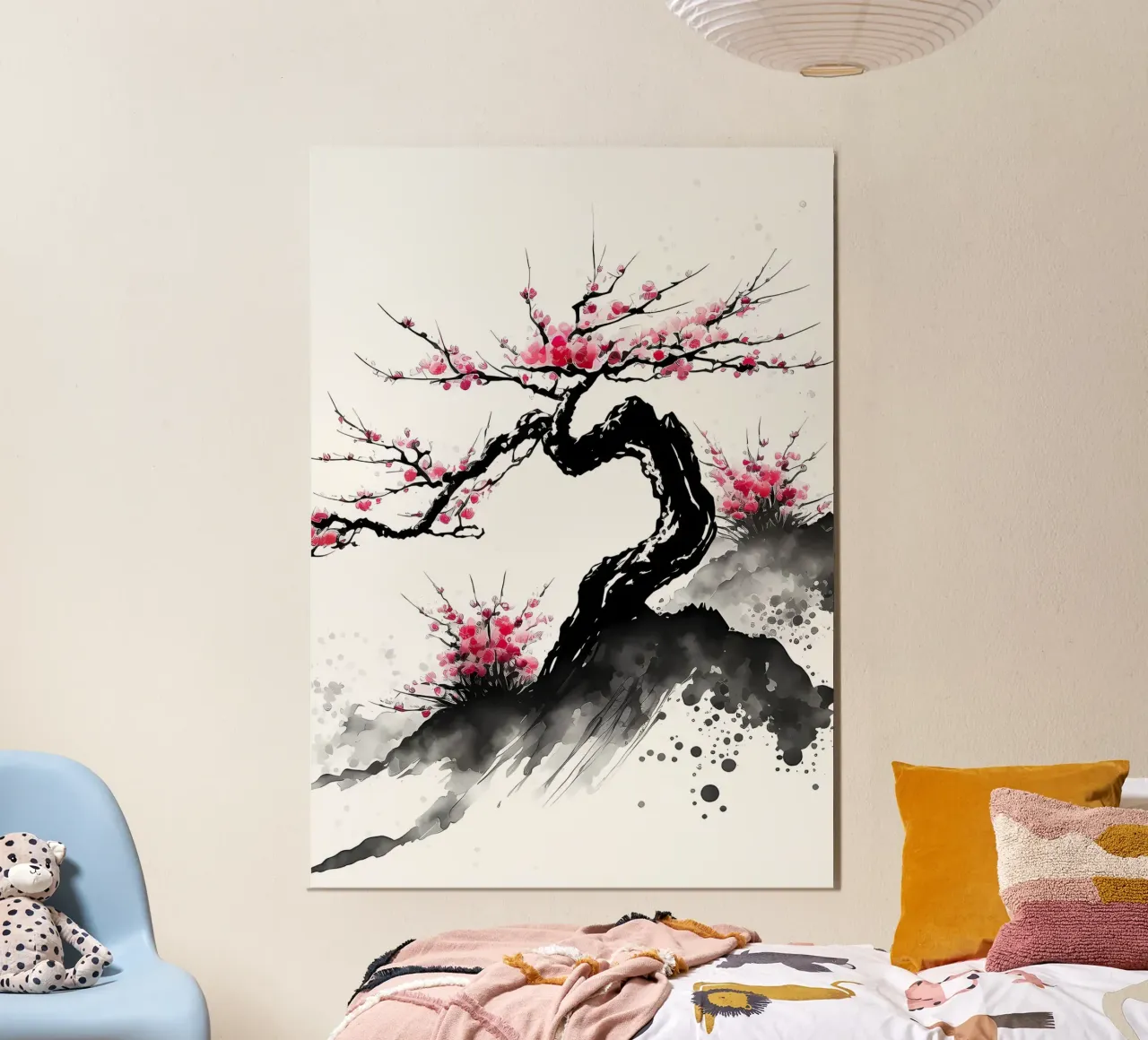 fiori di ciliegio giapponesi poster con telaio in alluminio da Rebecca Clark Wyrick