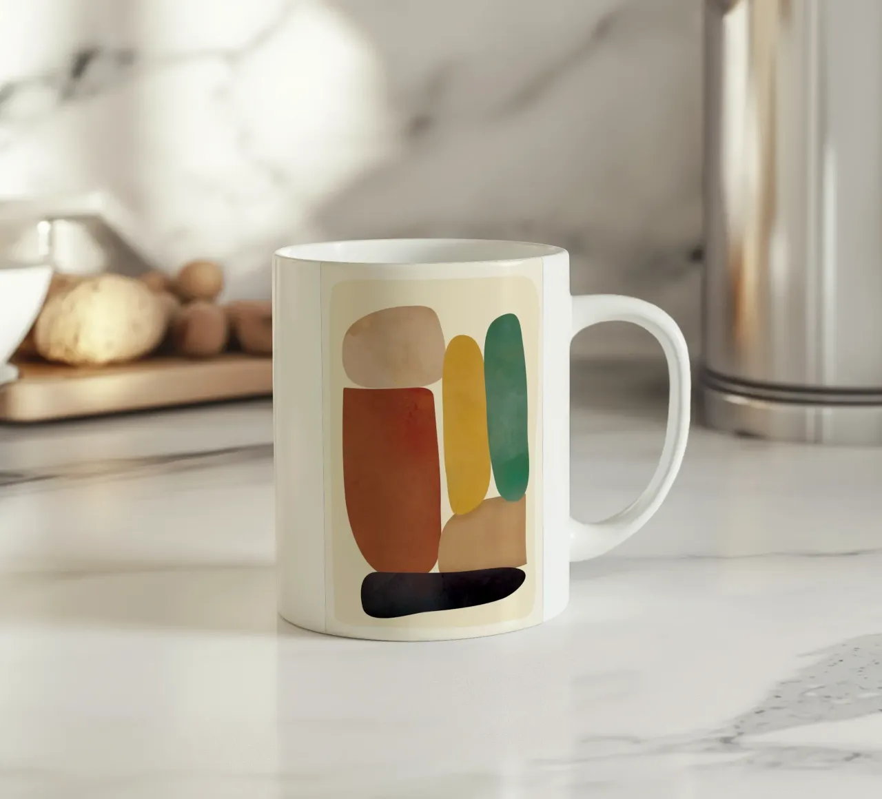 Abstract Minimal Shapes Keramik Tasse von Flow Line
