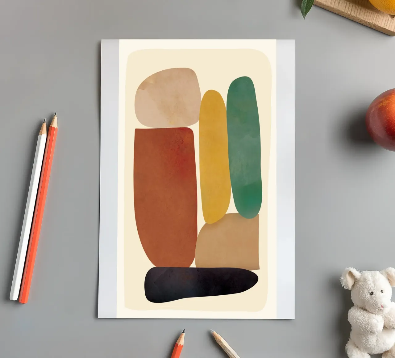 Abstract Minimal Shapes foglio adesivo da Flow Line