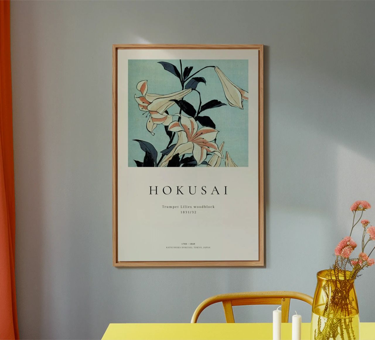 Hokusai - Trumpet Lilies forex plate by ARTOTHEK