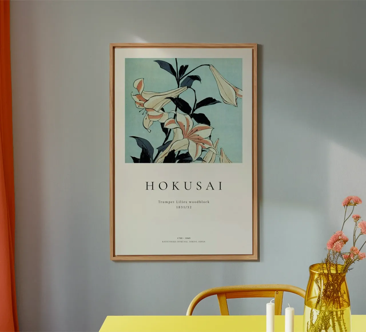 Hokusai - Trumpet Lilies forex plate by ARTOTHEK