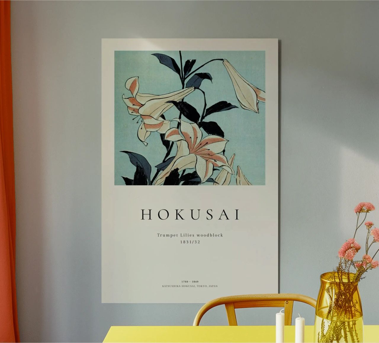 Hokusai - Trumpet Lilies forex plate by ARTOTHEK