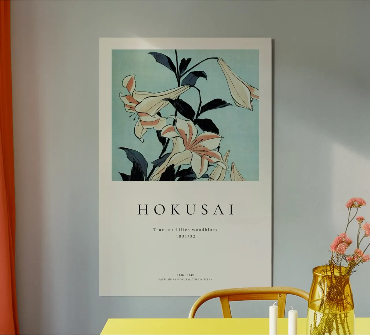 Hokusai - Trumpet Lilies forex plate by ARTOTHEK