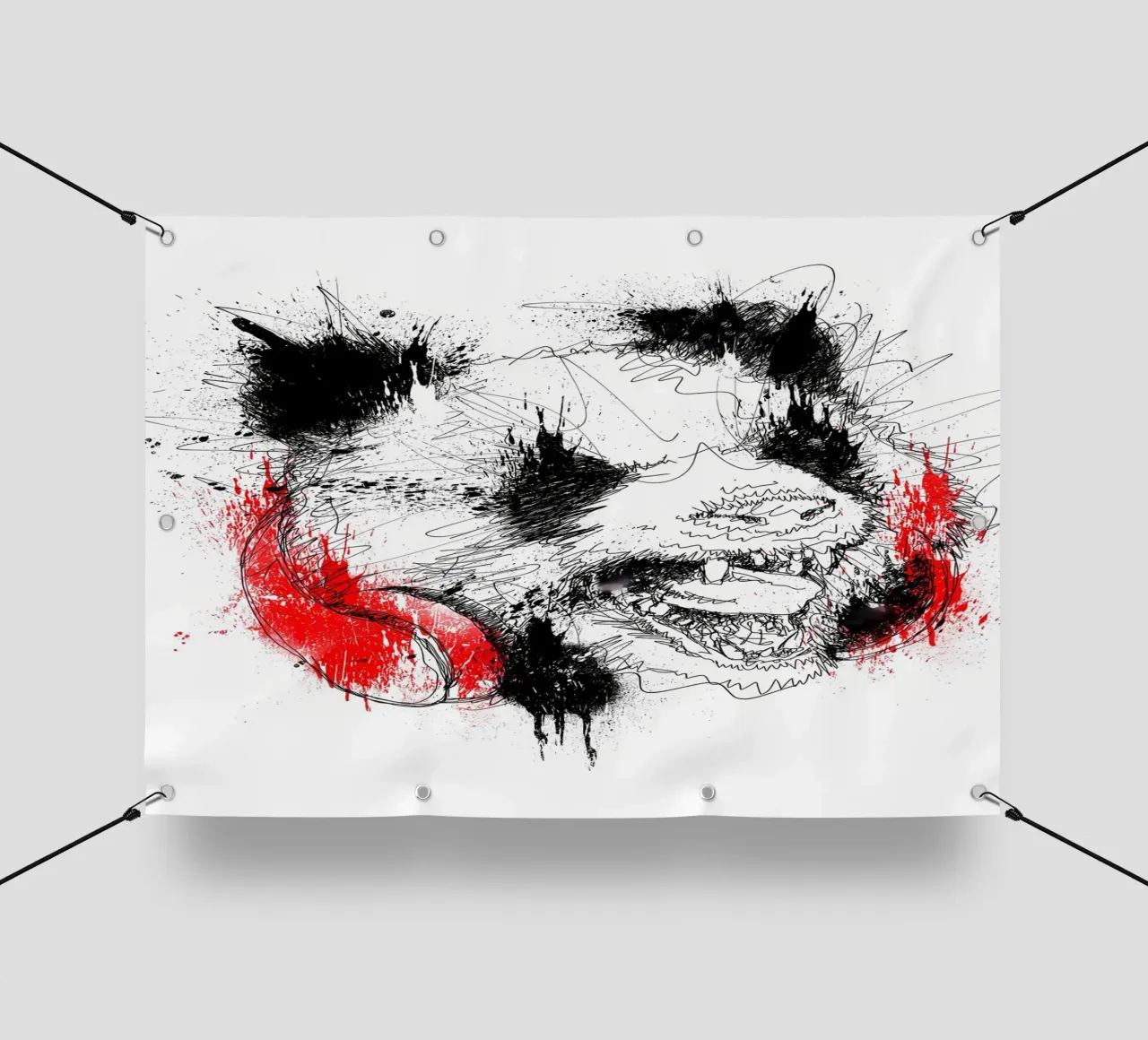 Panda Roar Graffio telo in pvc da James M Coyle
