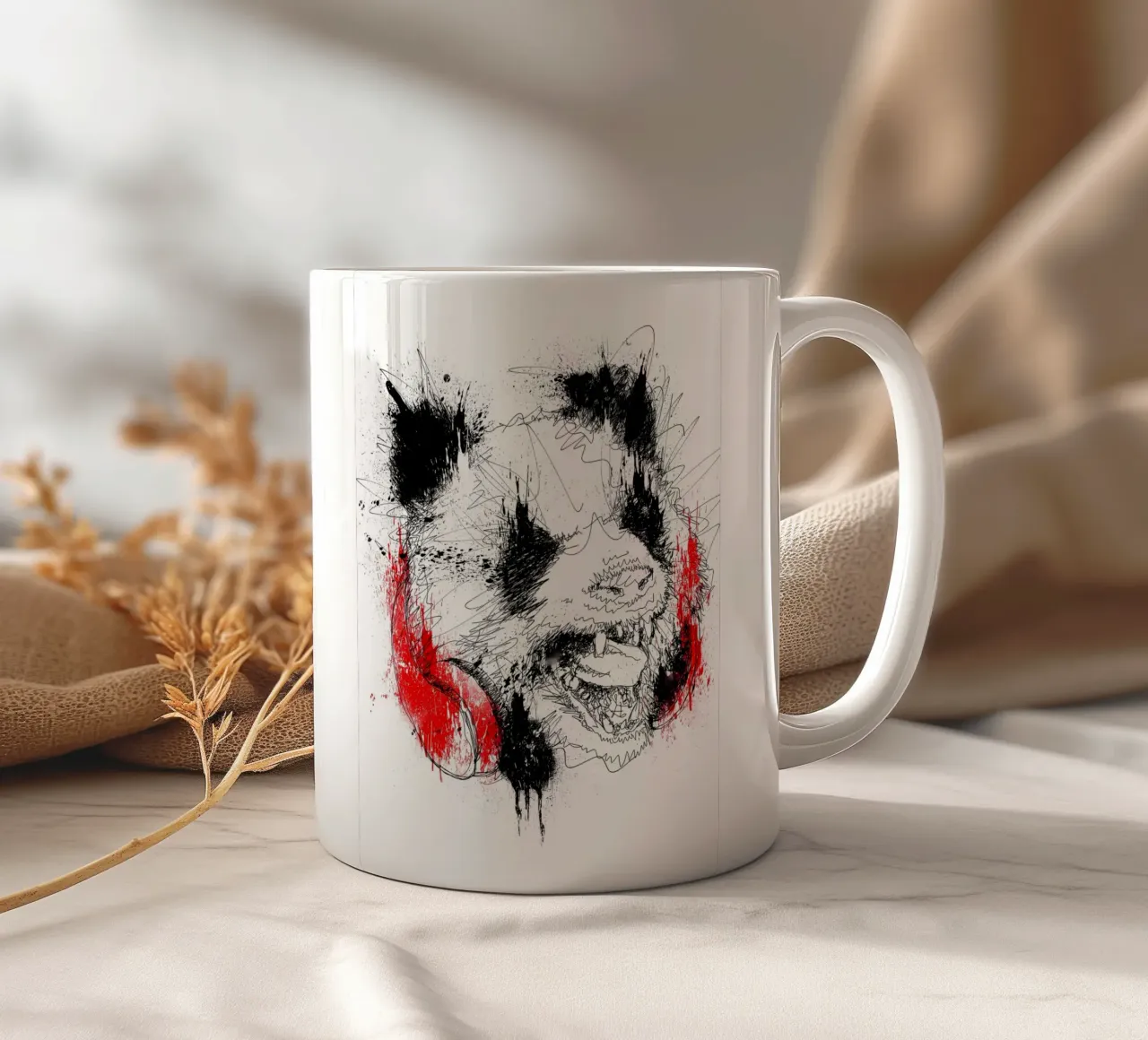 Panda Roar Graffio tazza in ceramica da James M Coyle