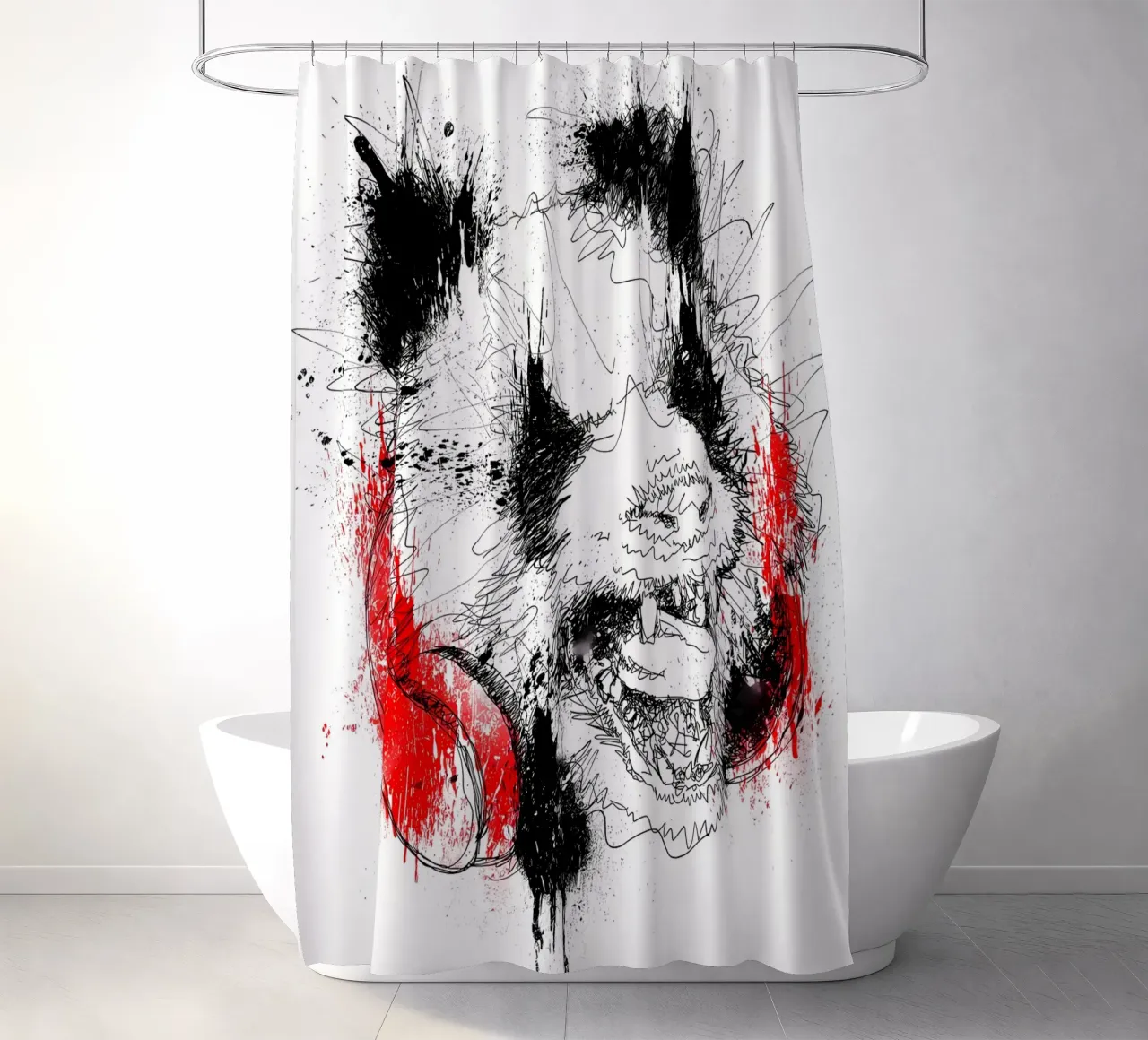 Panda Roar Graffio tenda da doccia da James M Coyle