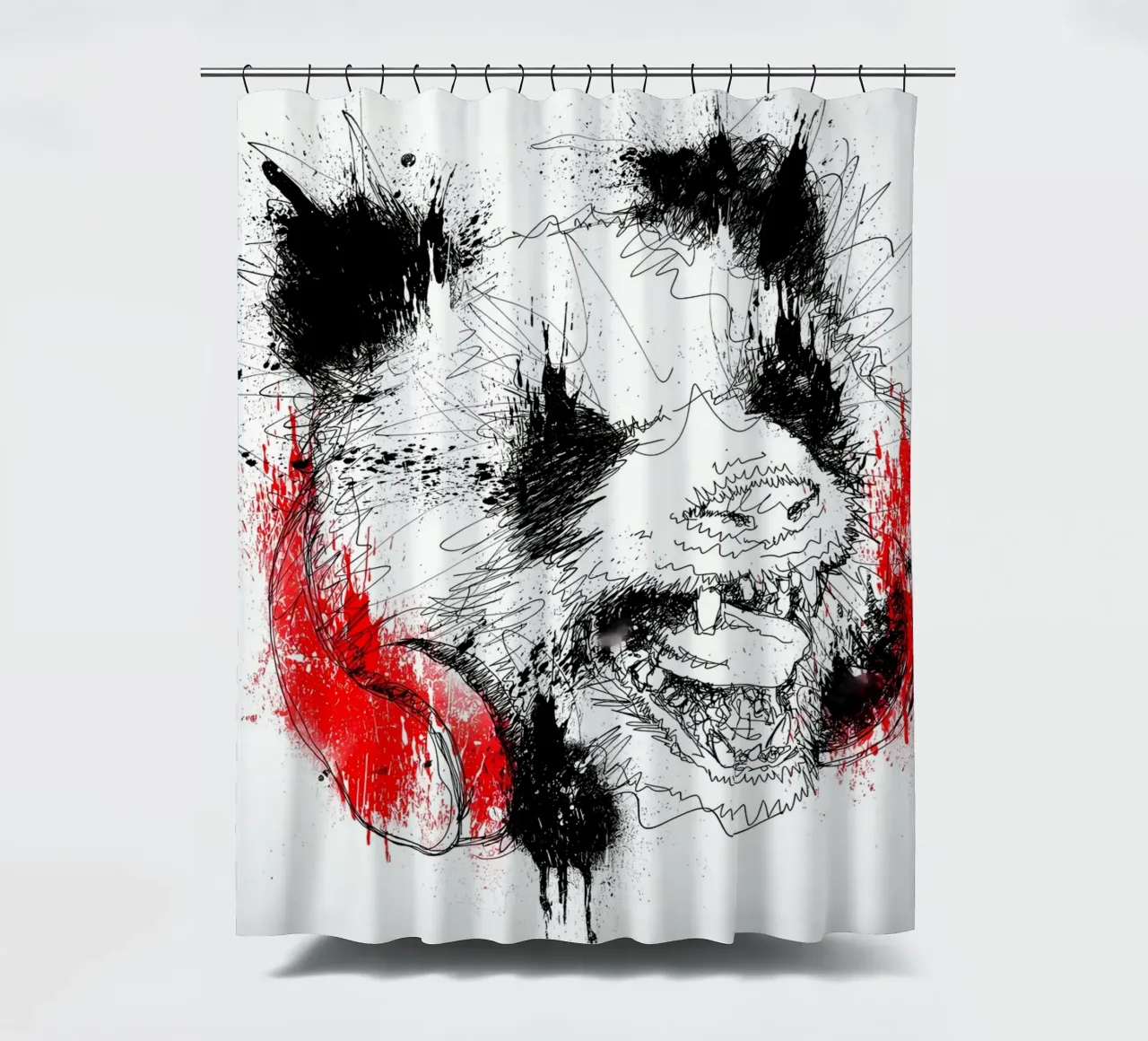 Panda Roar Graffio tenda da doccia da James M Coyle