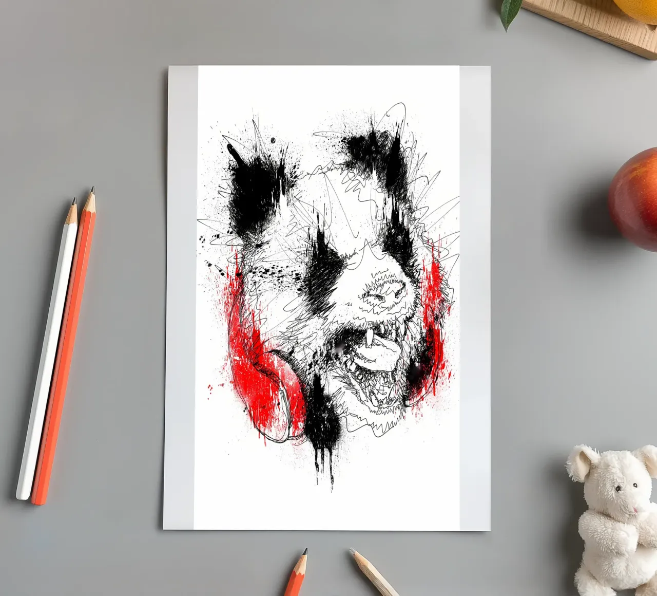 Panda Roar Scratch sticker sheet by James M Coyle