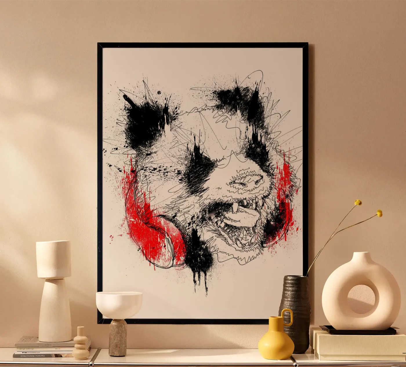 Panda Roar Scratch poster by James M Coyle