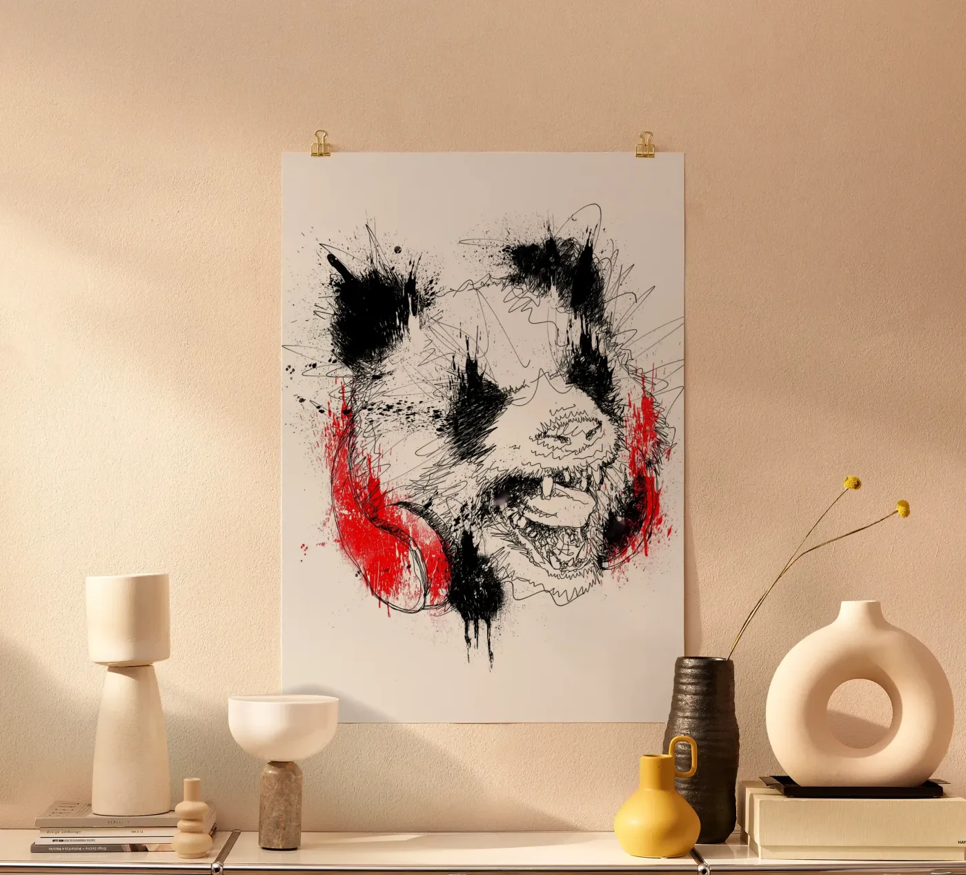 Panda Roar Scratch poster by James M Coyle