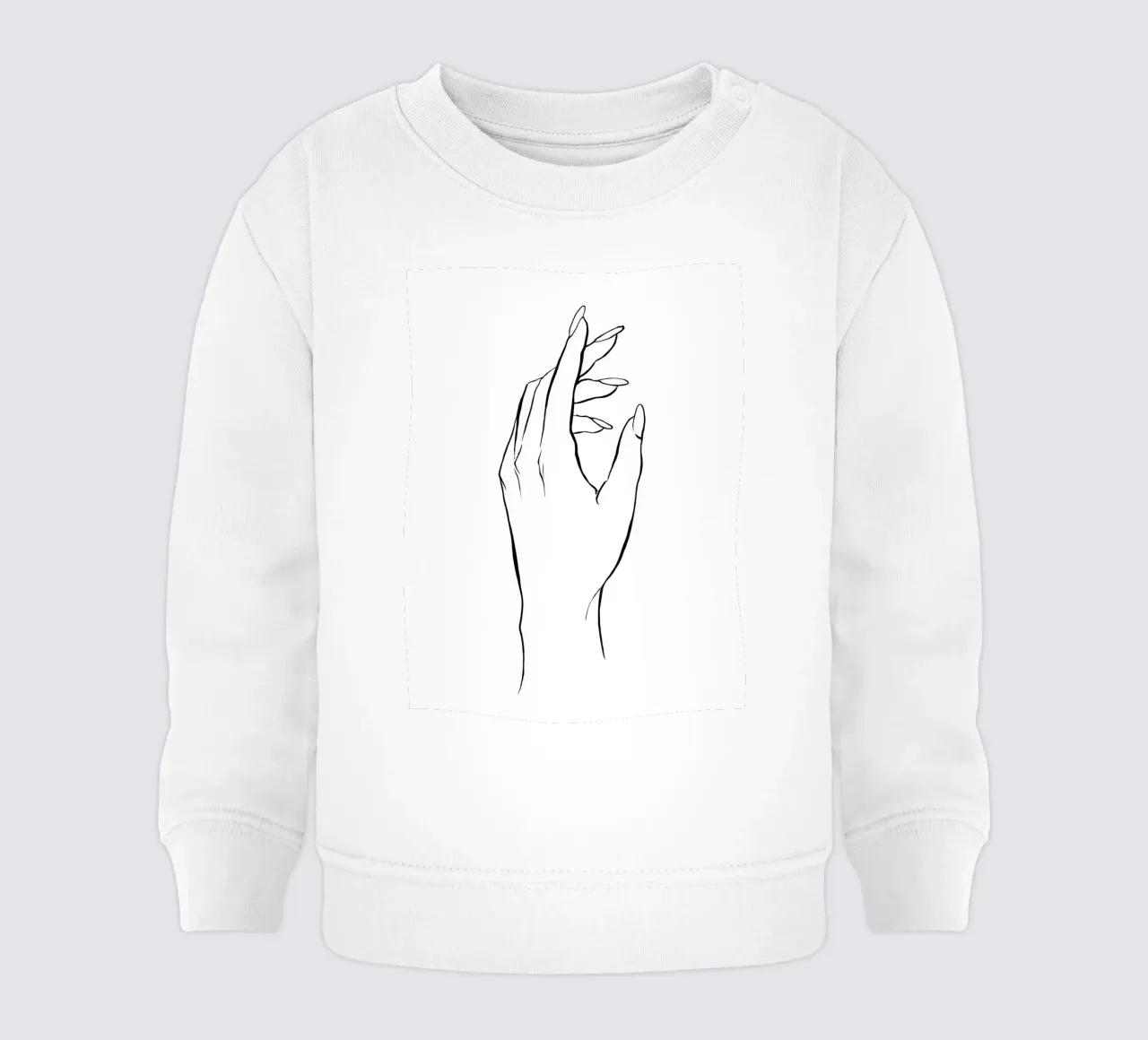 Linea d'arte minimalista a mano felpa neonato da Viv Line Art