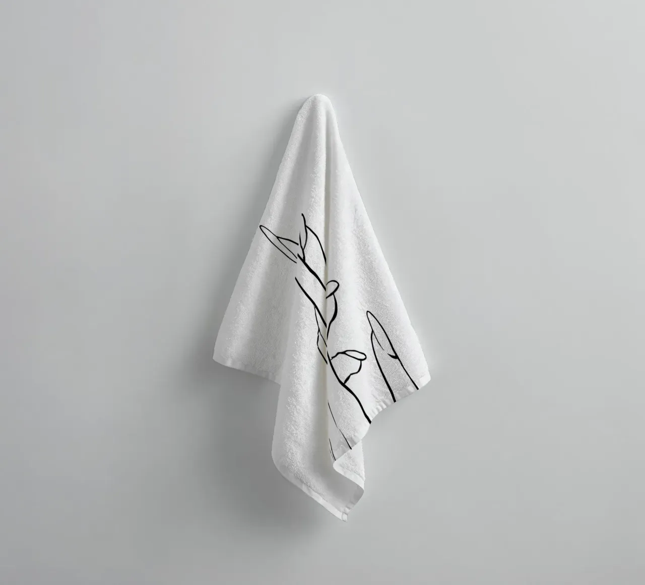 Hand Minimalist Line Art towel by Viv Line Art