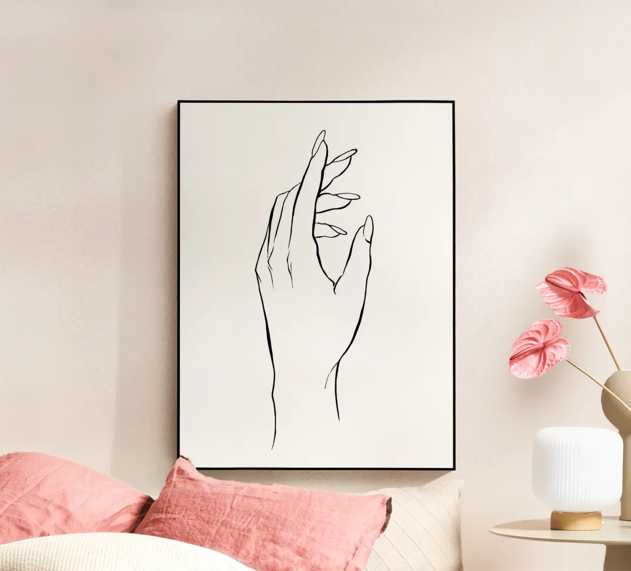 Arte lineal minimalista a mano metacrilato de Viv Line Art