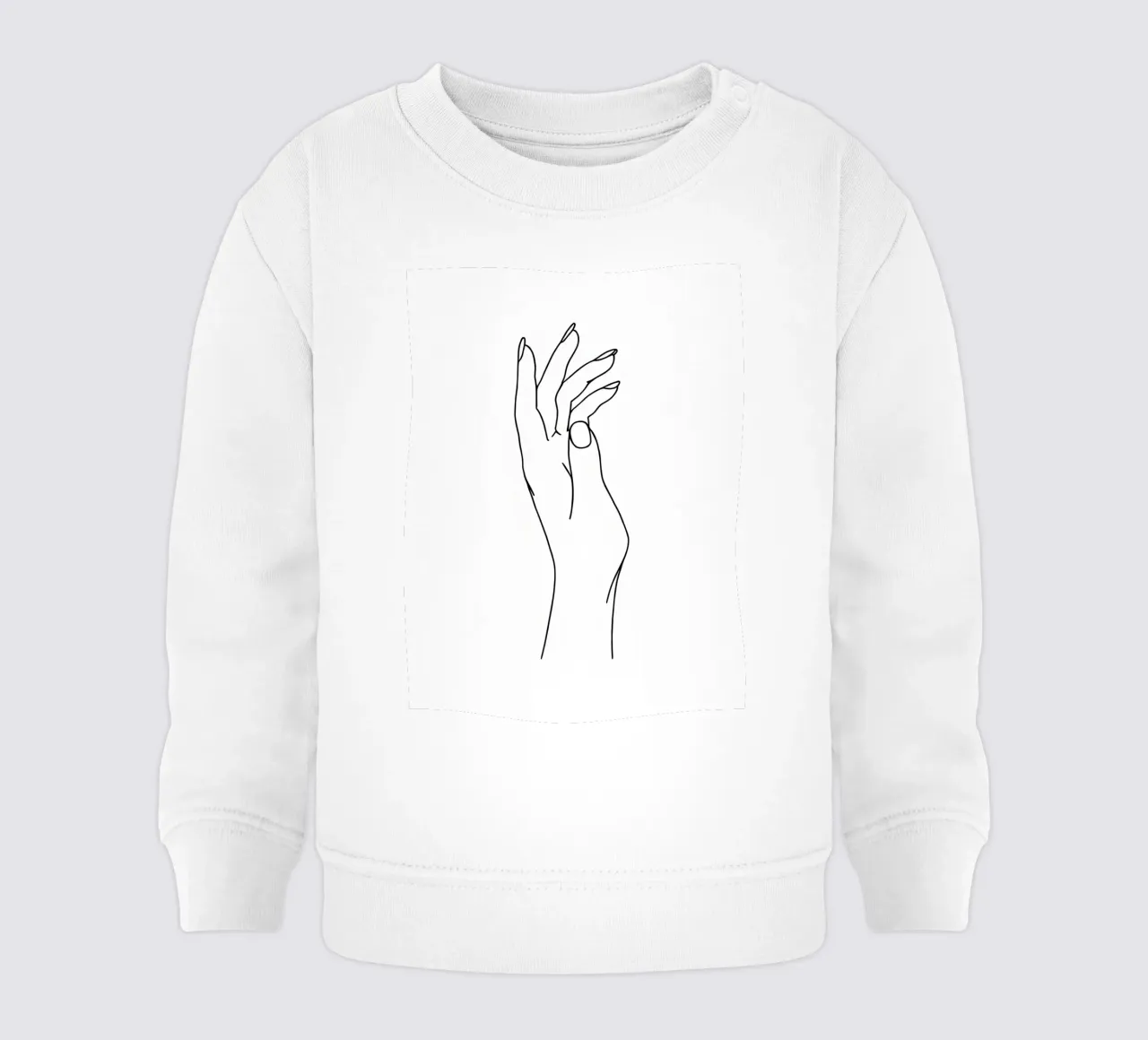 Linea d'arte minimalista a mano felpa neonato da Viv Line Art