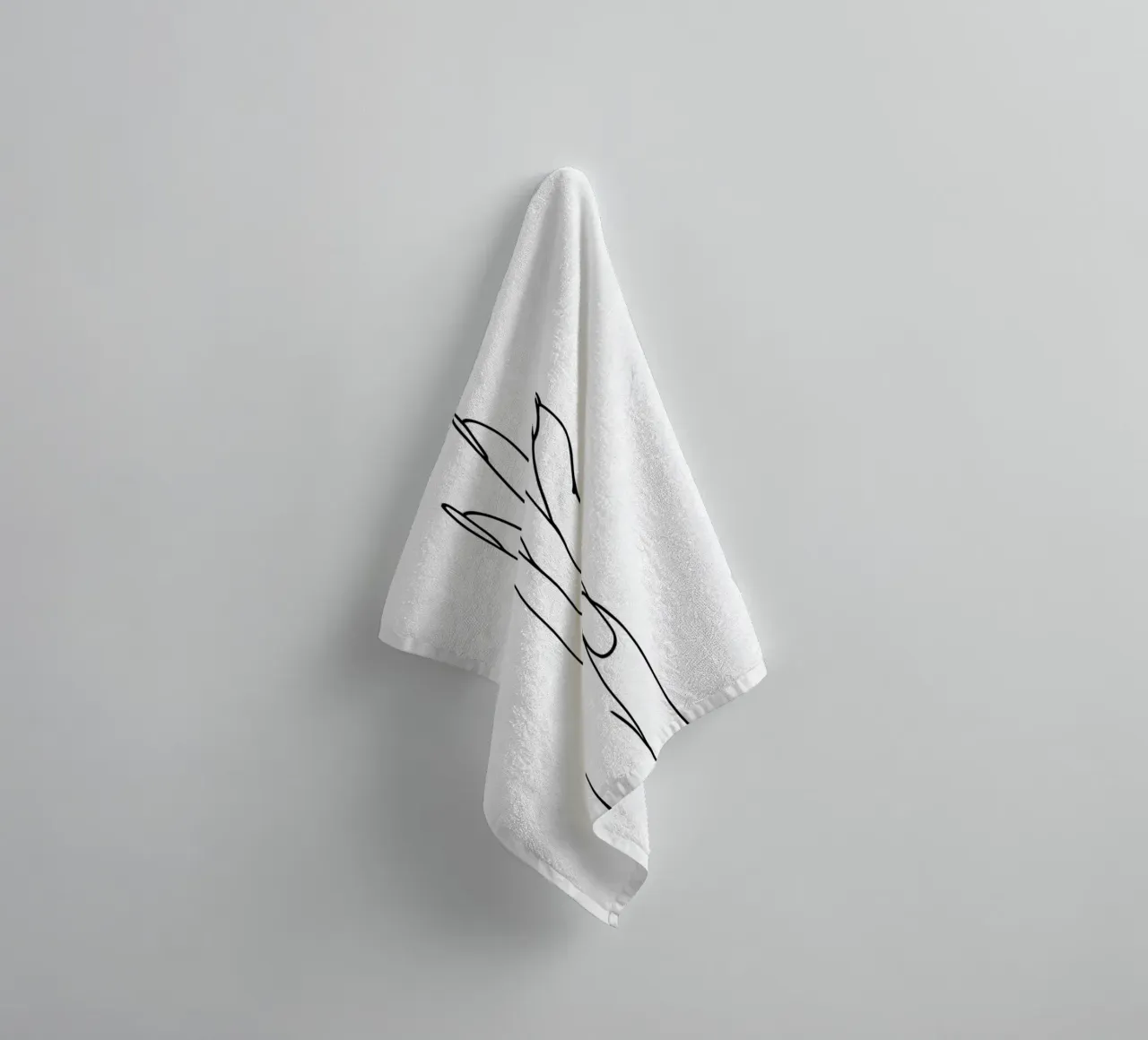 Hand Minimalist Line Art towel by Viv Line Art