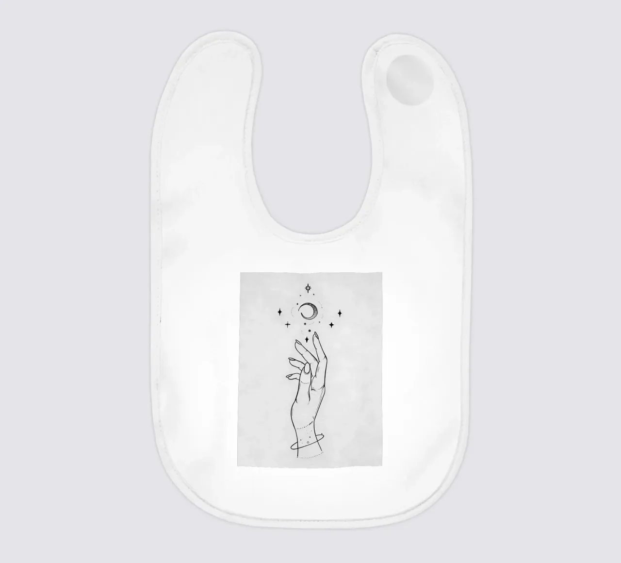 To The Moon And Stars Minimalist Line Art baby bib by Viv Line Art
