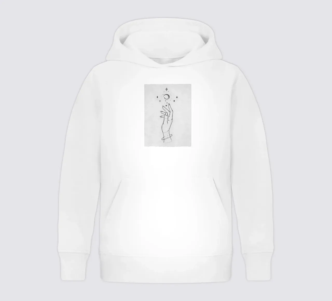 To The Moon And Stars Minimalist Line Art kids hoodie by Viv Line Art