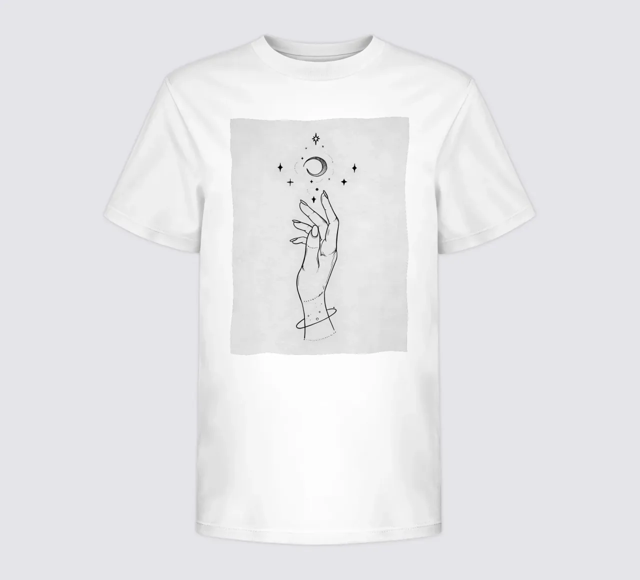 Zum Mond und zu den Sternen Minimalistische Linienkunst Kinder T-Shirt von Viv Line Art