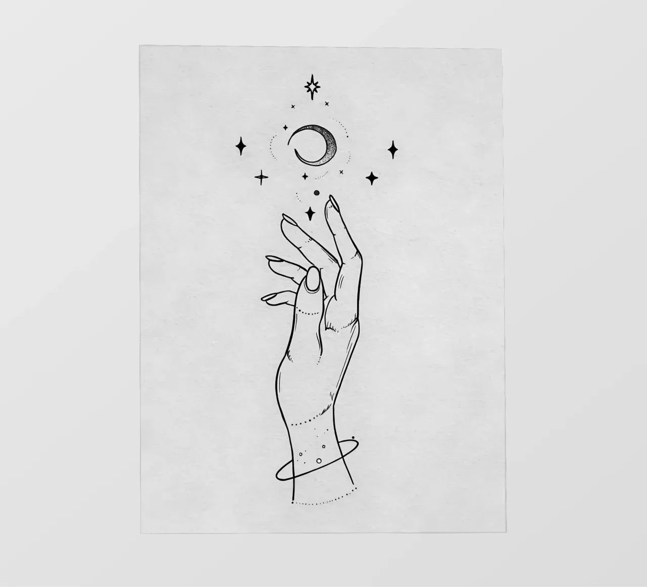 To The Moon And Stars Minimalist Line Art photo wallpaper by Viv Line Art