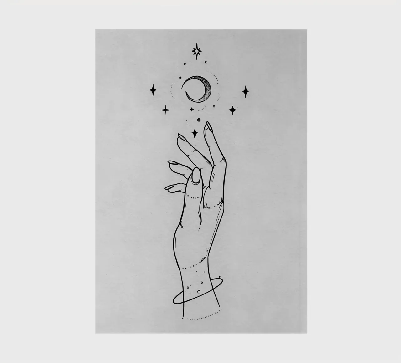 To The Moon And Stars Minimalist Line Art notebook by Viv Line Art