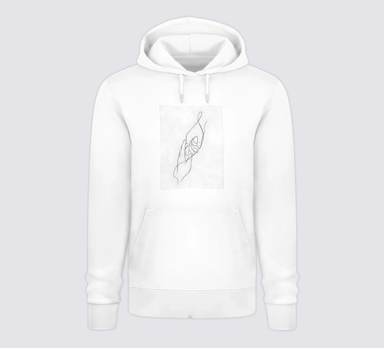 Mani connesse Line Art minimalista felpa con cappuccio da Viv Line Art