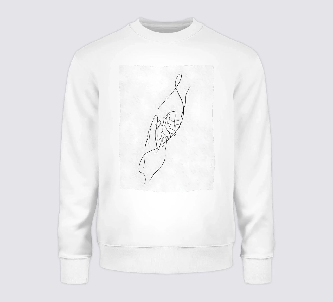 Mani connesse Line Art minimalista felpa da Viv Line Art