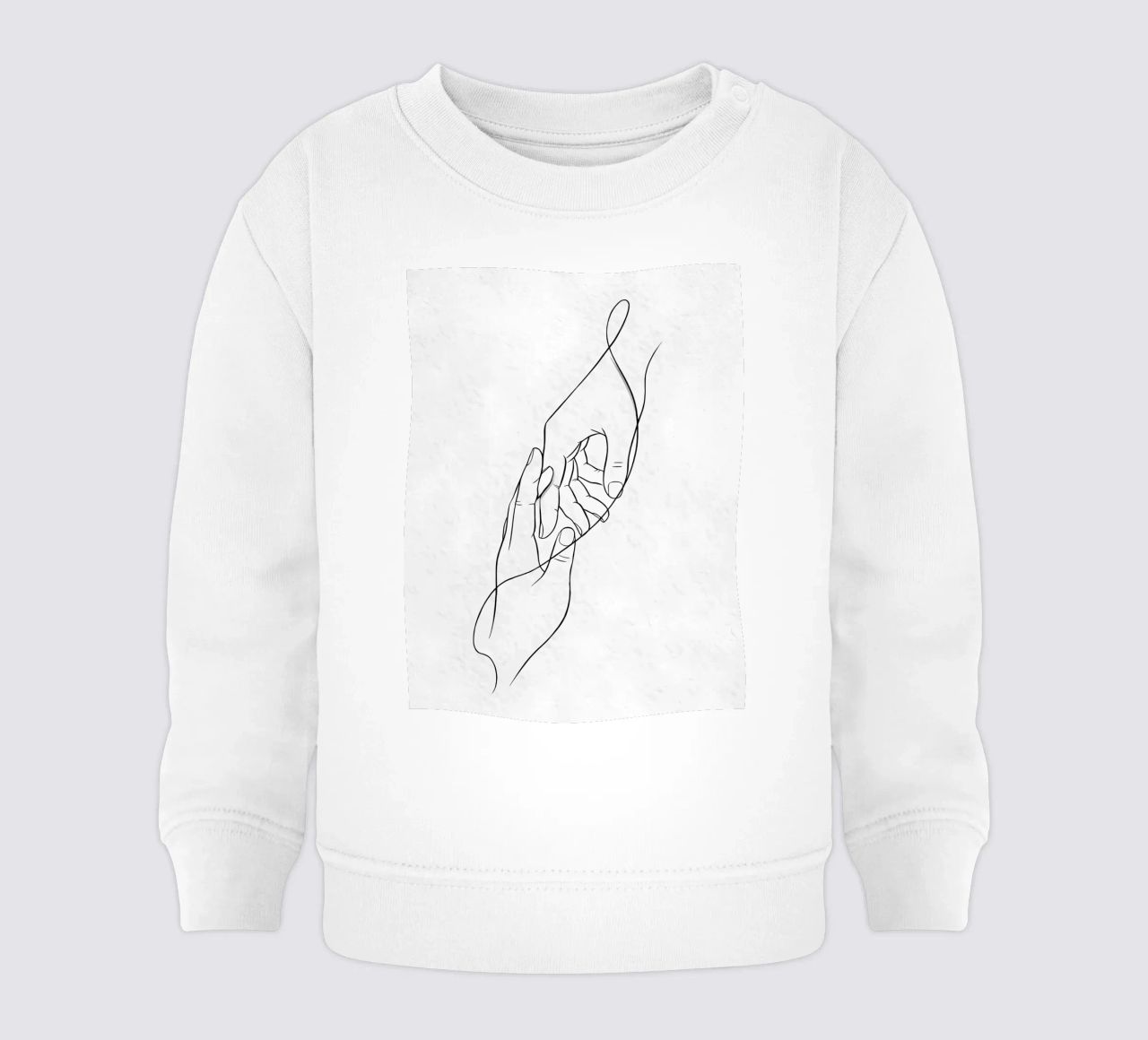 Mani connesse Line Art minimalista felpa neonato da Viv Line Art