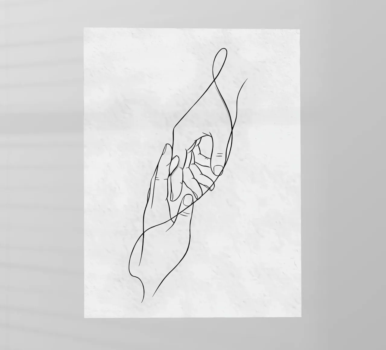 Mani connesse Line Art minimalista pellicola backlit da Viv Line Art