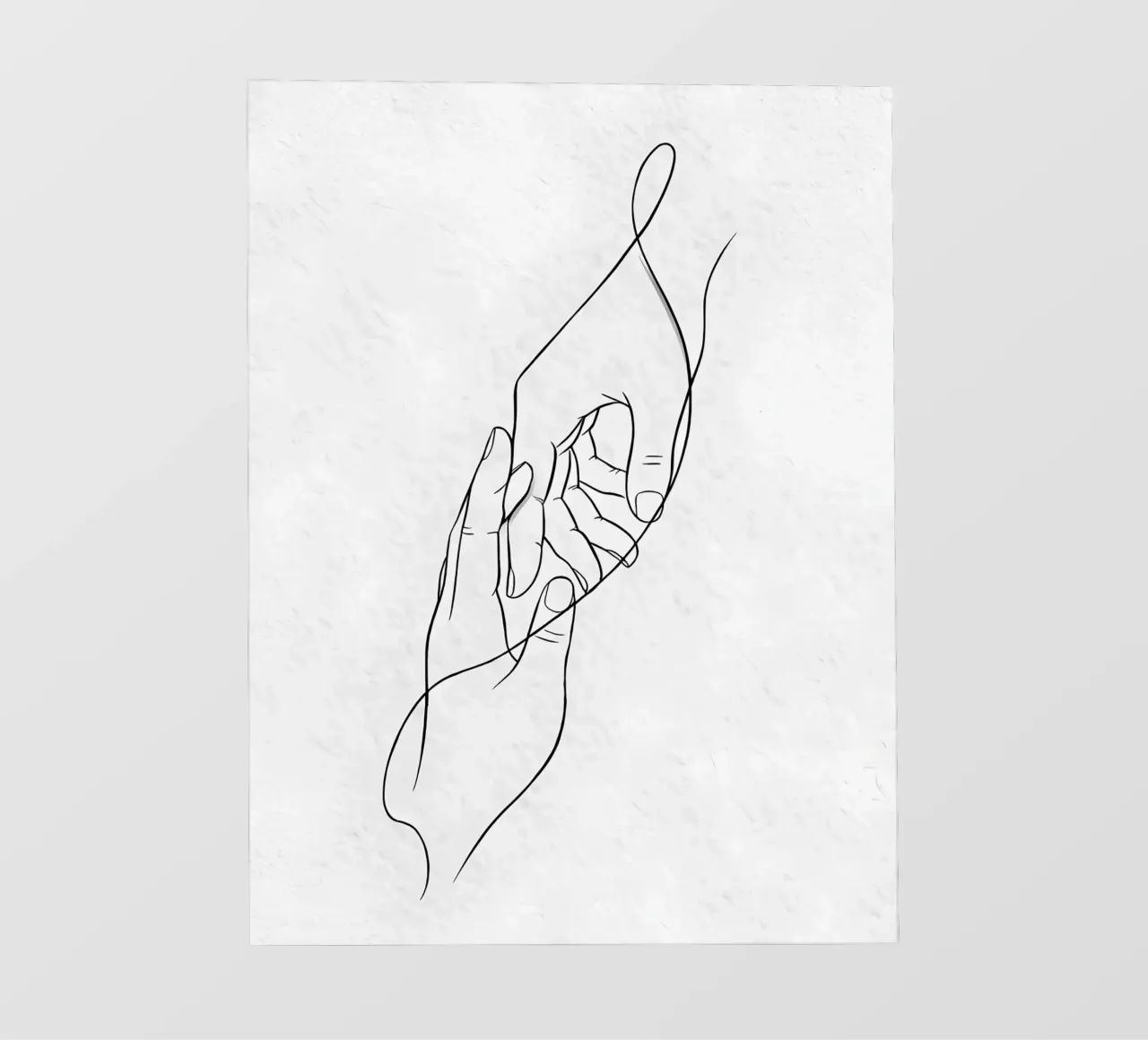 Mani connesse Line Art minimalista pellicola backlit da Viv Line Art