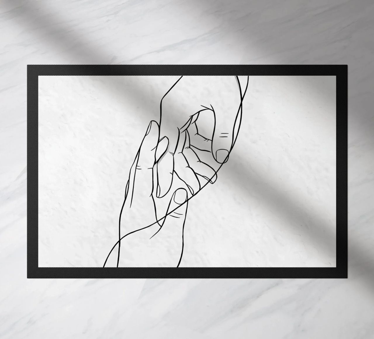 Mani connesse Line Art minimalista zerbino da Viv Line Art